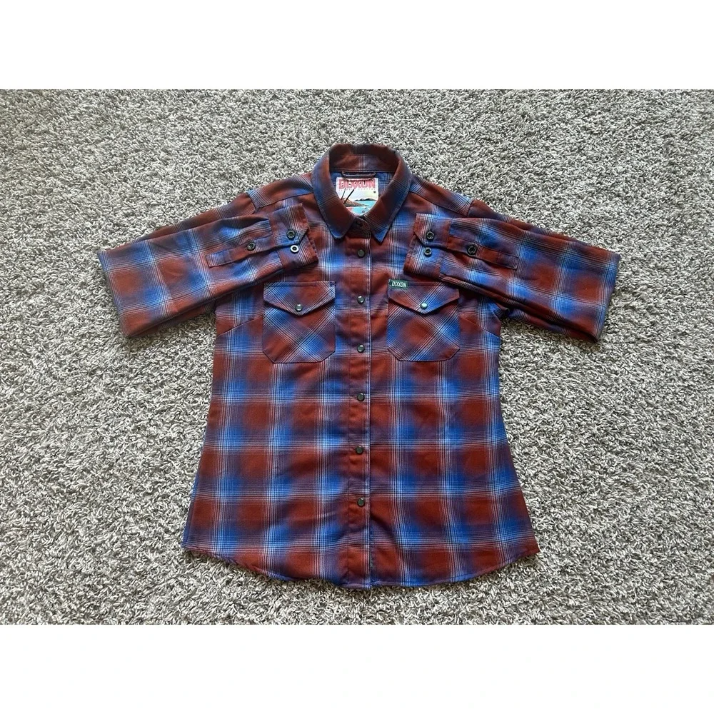 Dixxon Men's Medium Pearl Snap Kaihalulu Bay Long Sleeve Button Down Flannel